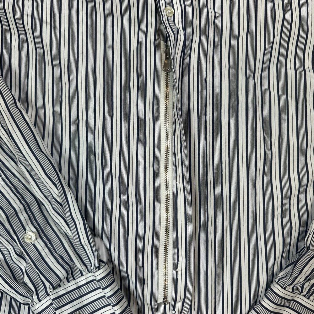 Teddy Stratford Shirt Men's Size 5 / XL Cotton Black and White Striped - Picture 6 of 7